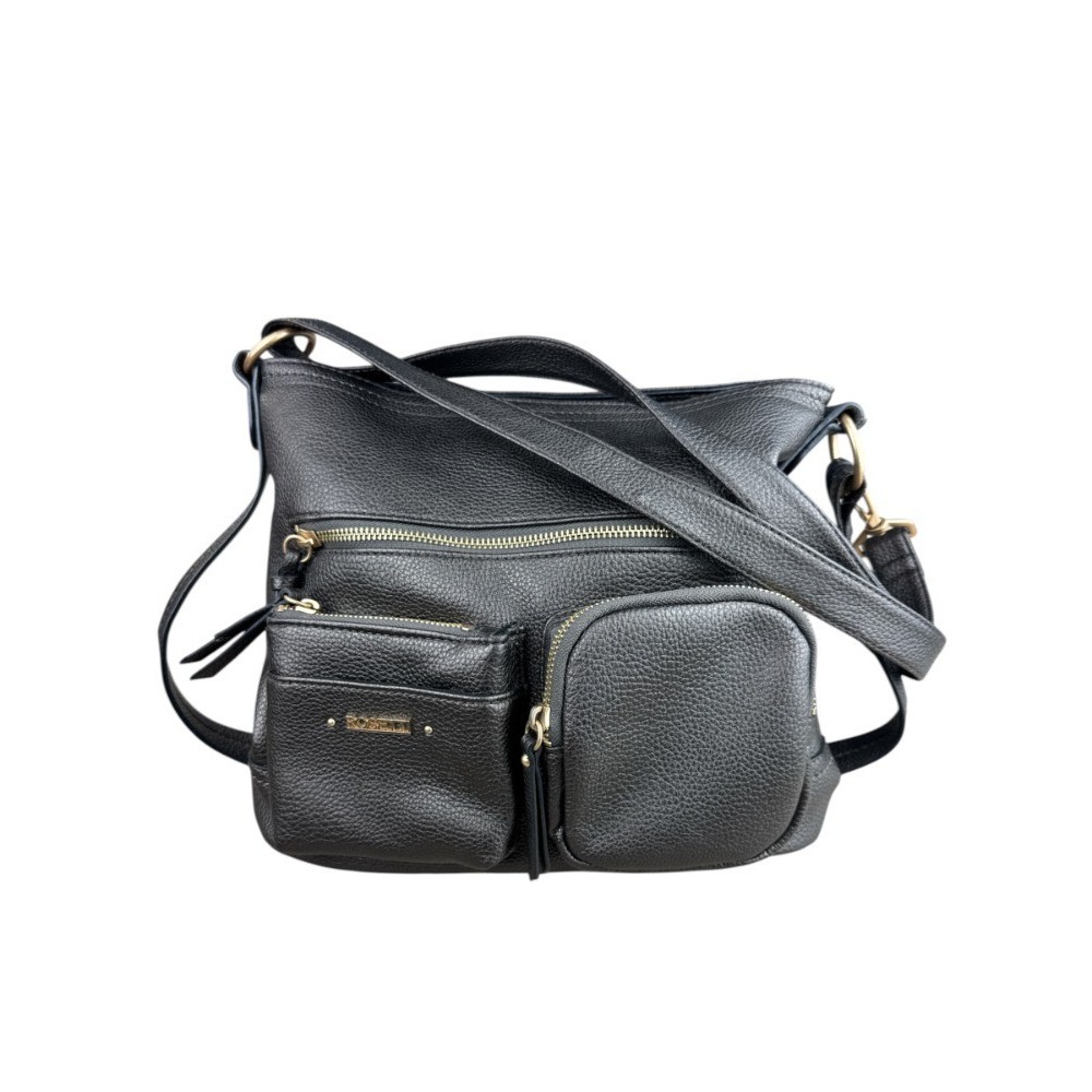 Rosetti Bronze Crossbody Bag Organizer Triple Pocket Hobo Shoulder Purse Bag